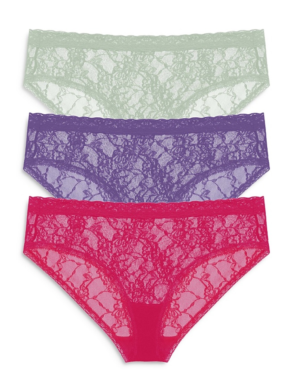 NWT Natori 3-Pack Lace Bikini Panties